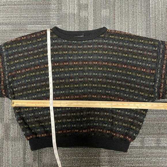 FARAH Woven Knit Cropped Dolman Sleeve Oversized Grandpa Sweater - Picture 6 of 9